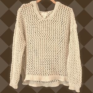 Artelier by Nicole Miller Open Knit Hooded Sweater